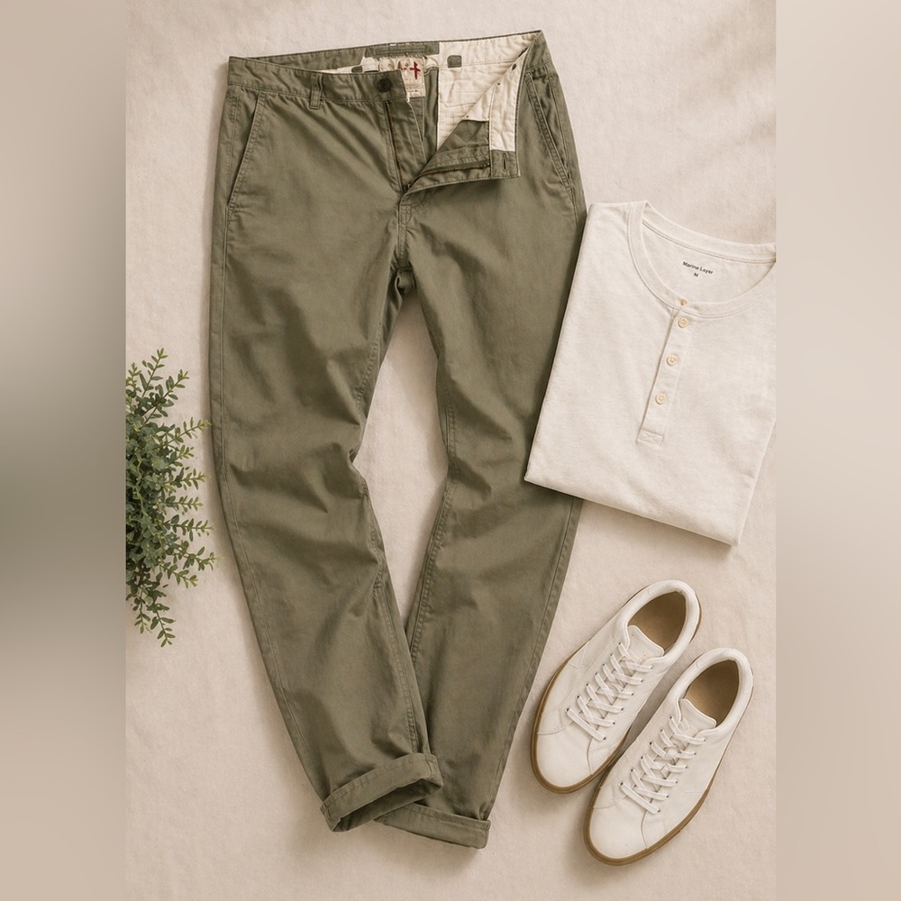 Relwen Flyweight Flex Chinos Dark Sand Athletic Taper Lightweight